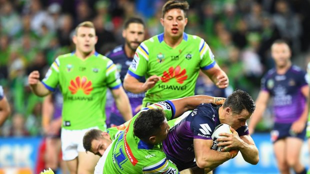 Try time: Cooper Cronk grabbed his side's first four-pointer of the evening.