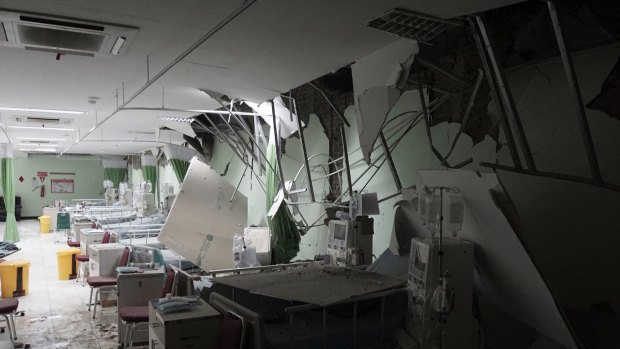 Damaged equipment at a hospital in Banyumas, central Java, following the earthquake.