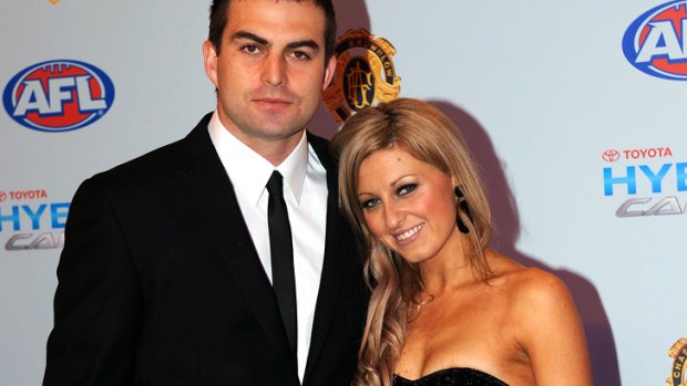 Please explain ... Hawthorn recruit Brian Lake and wife Shannon at the 2010 Brownlow medal count.