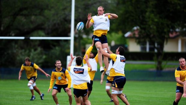 Ben Hand at training with the Brumbies.