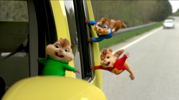 Shared horror: Alvin and the Chipmunks ride again in <i>The Road Chip</i>.