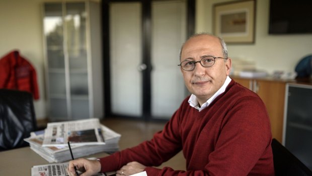 The editor-in-chief of the Turkish daily Cumhuriyet, Utku Cakirözer. Cumhuriyet on January 14 printed excerpts from the first issue of the French satirical weekly Charlie Hebdo, defying a growing outcry in the Islamic world. 