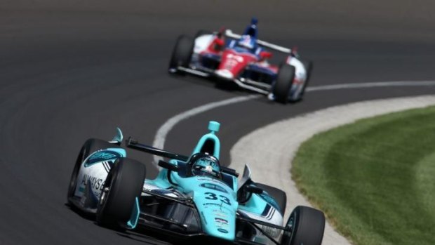 Dream come true: James Davison during practice  for the Indianapolis 500 this weekend.