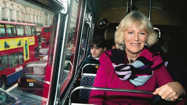 Lady-in-waiting ... Camilla, pictured at a public engagement on a London bus last week, could be in line to become queen.