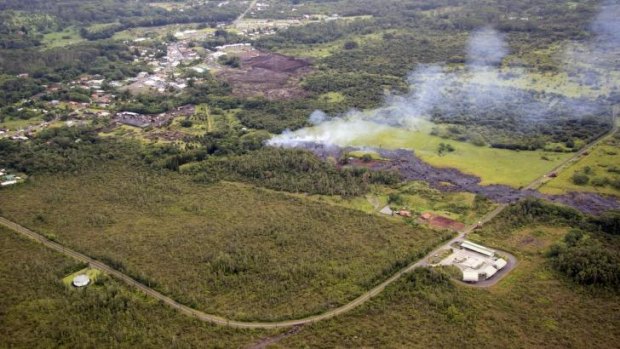Too close for comfort: The lava flow that resumed several weeks ago threatens the village of Pahoa.