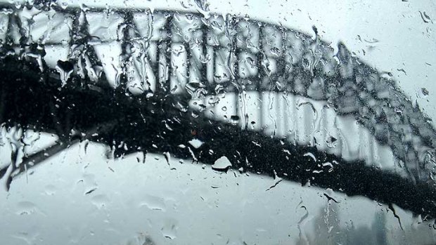 Wet, wet, wet ...  the rain comes down in Sydney today.