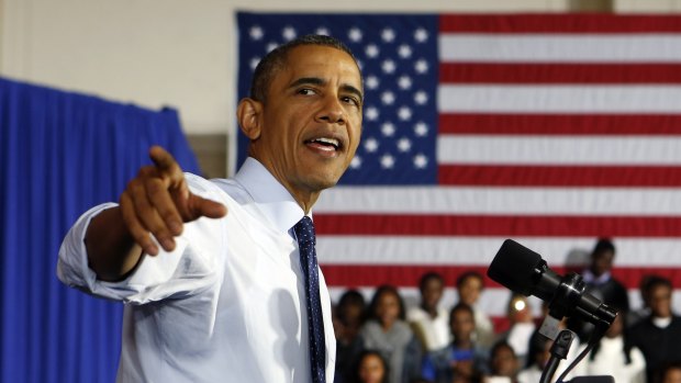 US President Barack Obama speaks at a high school earlier this month.