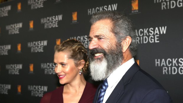 Teresa Palmer and Mel Gibson at the Australian premiere of <i>Hacksaw Ridge</i>.