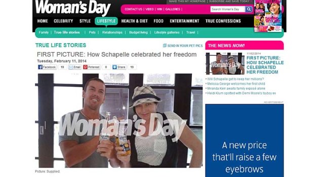 How the picture, which Mercedes Corby says she took, appeared on the Woman's Day website.