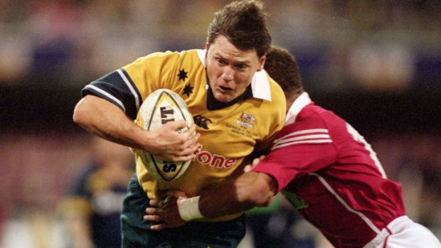 Twelve years on: Matt Burke in action for the Wallabies against the Lions in 2001.