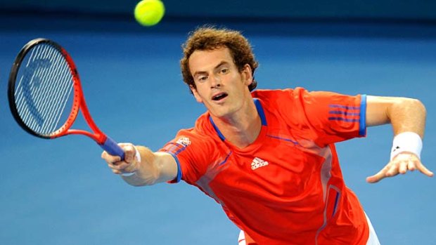 Tough fight: Andy Murray was placed under intense pressure by Mikhail Kukushkin in Brisbane last night.