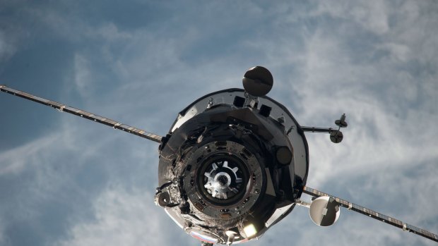A Progress resupply vehicle is pictured approaching the International Space Station in February last year.