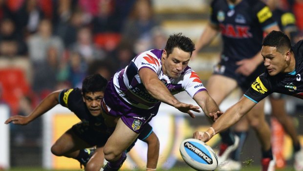 Curtailed night: Cooper Cronk now faces a race to be fit for Origin III in a month's time.