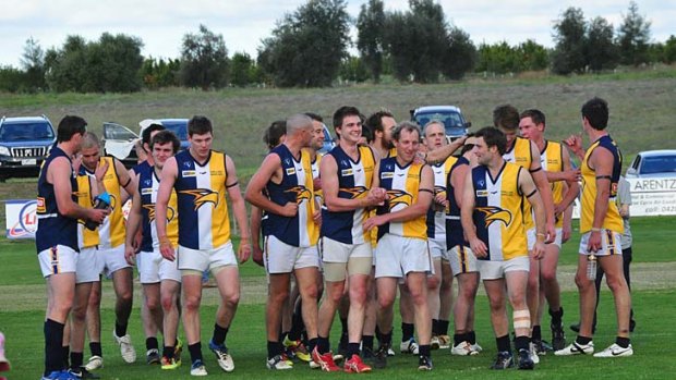 On the rise: The Mallee Eagles after one of their nine wins last season.