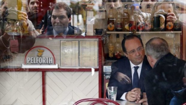 France's President Francois Hollande after voting in the first round in the French mayoral elections in Tulle.