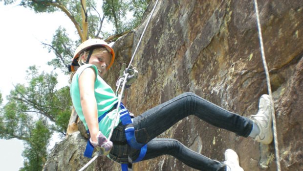Cliffhanger ... Peats Ridge is a hub for outdoor adventures, such as abseiling.