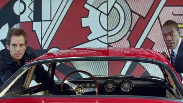 Stealing away &#8230; Ben Stiller and Eddie Murphy try to pinch a Ferrari.
