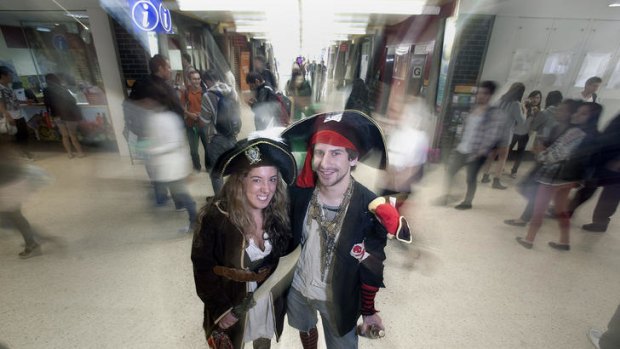 Nicole Darman and Ian Berryman of the Melbourne University Pirate Club.