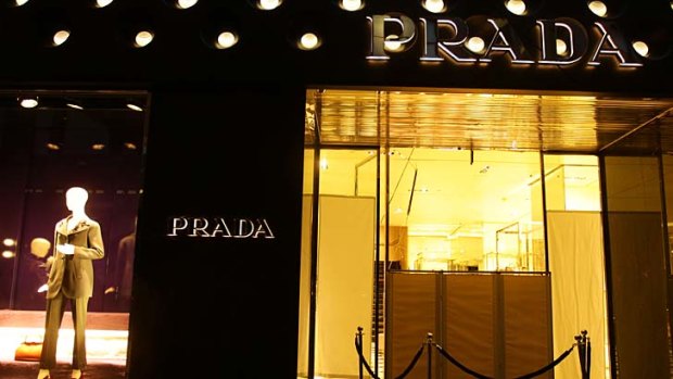 Ram-raided ... the Prada store in Sydney's CBD.