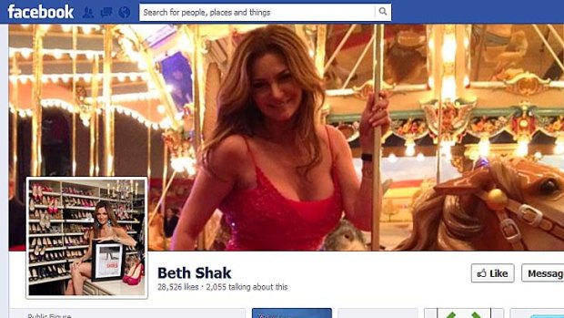 Over 1000 pairs of shoes ... Beth Shak, pictured on her official Facebook page.