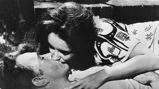 Richard Burton and Elizabeth Taylor in "The Sandpiper" in 1965.