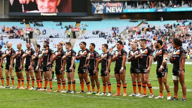 The photo of the Tigers line-up that includes Blake Austin, fourth from left.