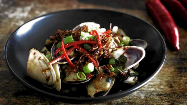 Chefs' late-night go-to dish ... pippies with XO chilli sauce.