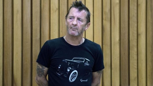 Phil Rudd: The former AC/DC drummer in the dock facing charges in the High Court in Tauranga. 