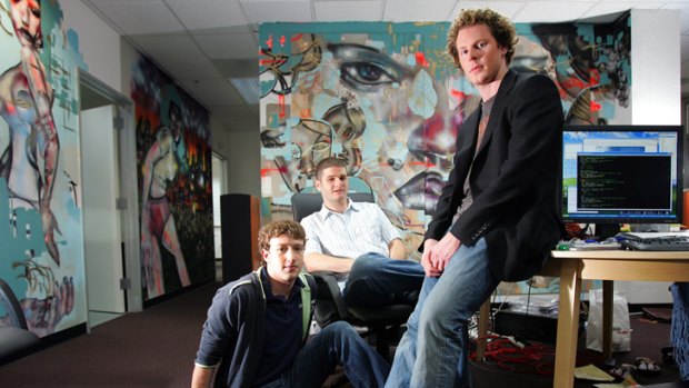 Sean Parker, right, with Mark Zuckerberg and Dustin Moskovitz in 2005.