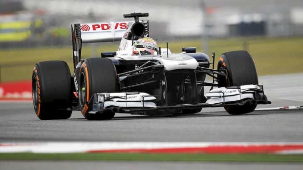 Williams driver Pastor Maldonado of Venezuela during the third practice session of US Grand Prix.