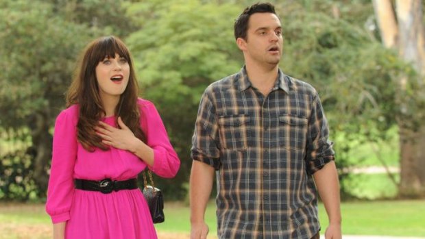 Sweet pair: Zooey Deschanel and Jake Johnson, as Jess and Nick, in <i>New Girl</i>.