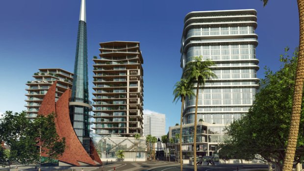 Elizabeth Quay - view west from Riverside Drive.