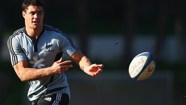 Dan Carter during the All Blacks training session at Marseille.
