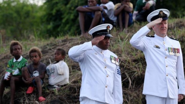 The dawn service in Rabaul, Papua New Guinea, to commemorate 100 years since the first Australian losses of the World War I.