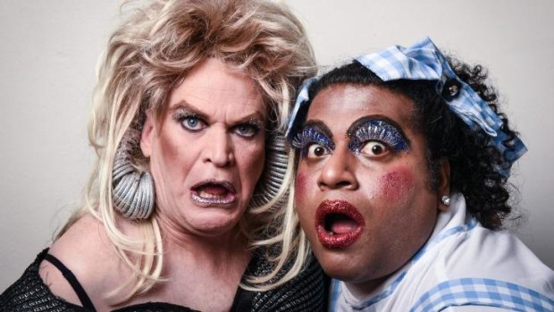 The Screamers Jackie Vance (left) and Joseph Chetty take a trip to Oz in the Sydney Fringe Festival's hit queer cabaret.