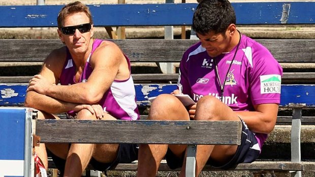Master and apprentice: Craig Bellamy (left) and Stephen Kearney at Storm in 2008 when Kearney was assistant coach.