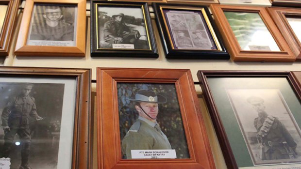 A photo of SAS trooper Mark Donaldson, winner of the Victoria Cross, hangs proudly in the Dorrigo RSL in northern NSW.