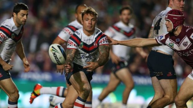 On the injured list: Jake Friend in action for the Roosters against Manly.