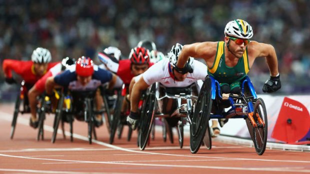 Kurt Fearnley of Australia competes in the Men's 5000m at the London 2012 Paralympic Games.