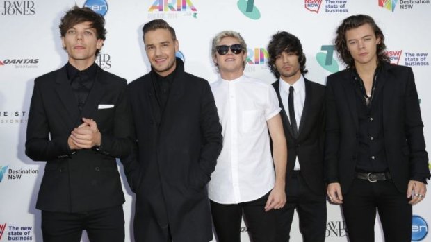 On the Road: One Direction at the Arias last year, from left,  Louis Tomlinson, Liam Payne, Niall Horan, Zayn Malik and Harry Styles.