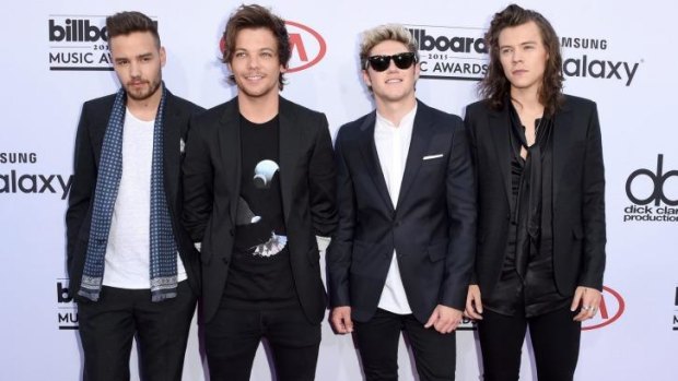 Lonely foursome: Liam Payne, Louis Tomlinson, Niall Horan, and Harry Styles of One Direction at the 2015 Billboard Music Awards. (Photo by Jason Merritt/Getty Images)