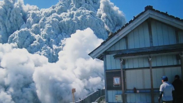 Mount Ontake erupts on September 27 ... the photo was taken by 59-year-old hiker Izumi Noguchi who fell victim to the eruption, and was offered to Kyodo News by his wife, Hiromi.
