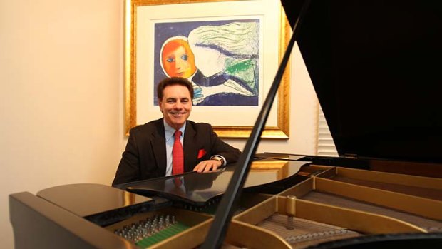 Grand visions ... .Lyndon Terracini behind his grand piano.