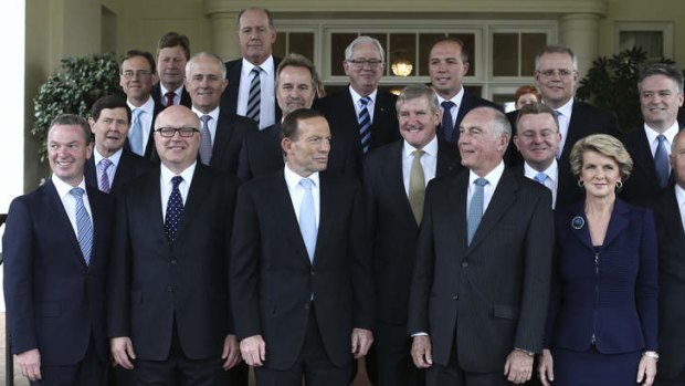 A new Parliament: PM Tony Abbott and his cabinet.