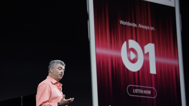 Eddy Cue, senior vice president of internet software and services at Apple, introduces the streaming radio station Beats 1.