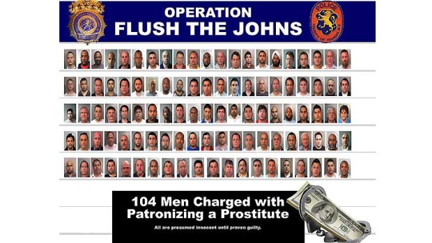 Name and shame: more than 100 men were arrested for soliciting sex from undercover officers.