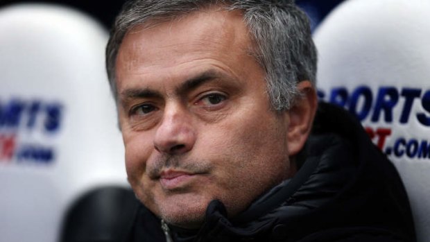 Unimpressed: Chelsea's Portuguese manager Jose Mourinho.