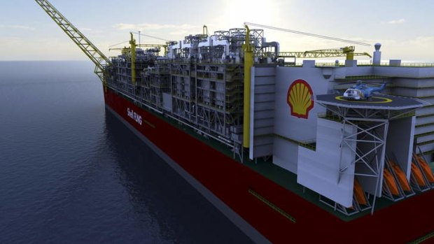 An artist's impression of Shell's floating LNG plant, which will be six times the weight of the largest aircraft carrier.