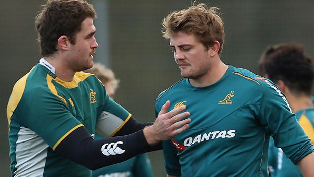 Second-row partners . . . James Horwill and Dean Mumm.
