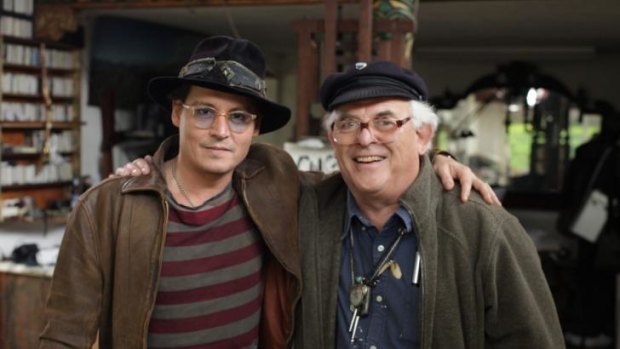 Ralph Steadman with Johnny Depp from the fim <i>For No Good Reason</i>.